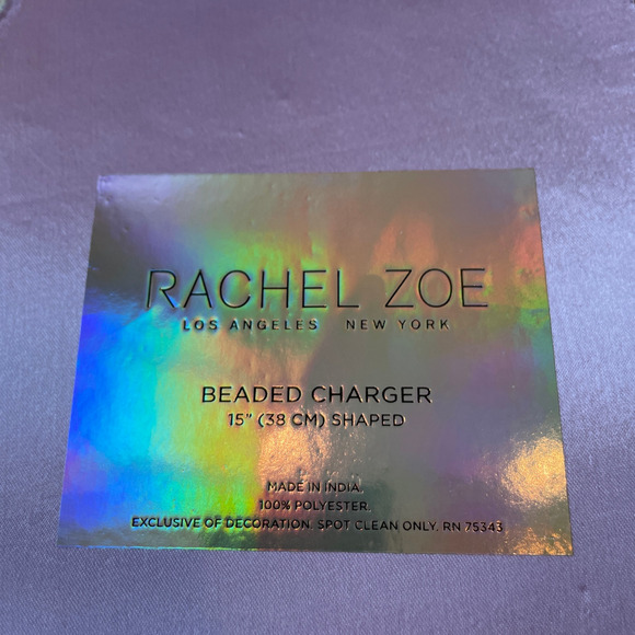 Rachel Zoe PINK GHOST Beaded Placemat 15in Halloween Glam Decor New - Picture 7 of 8